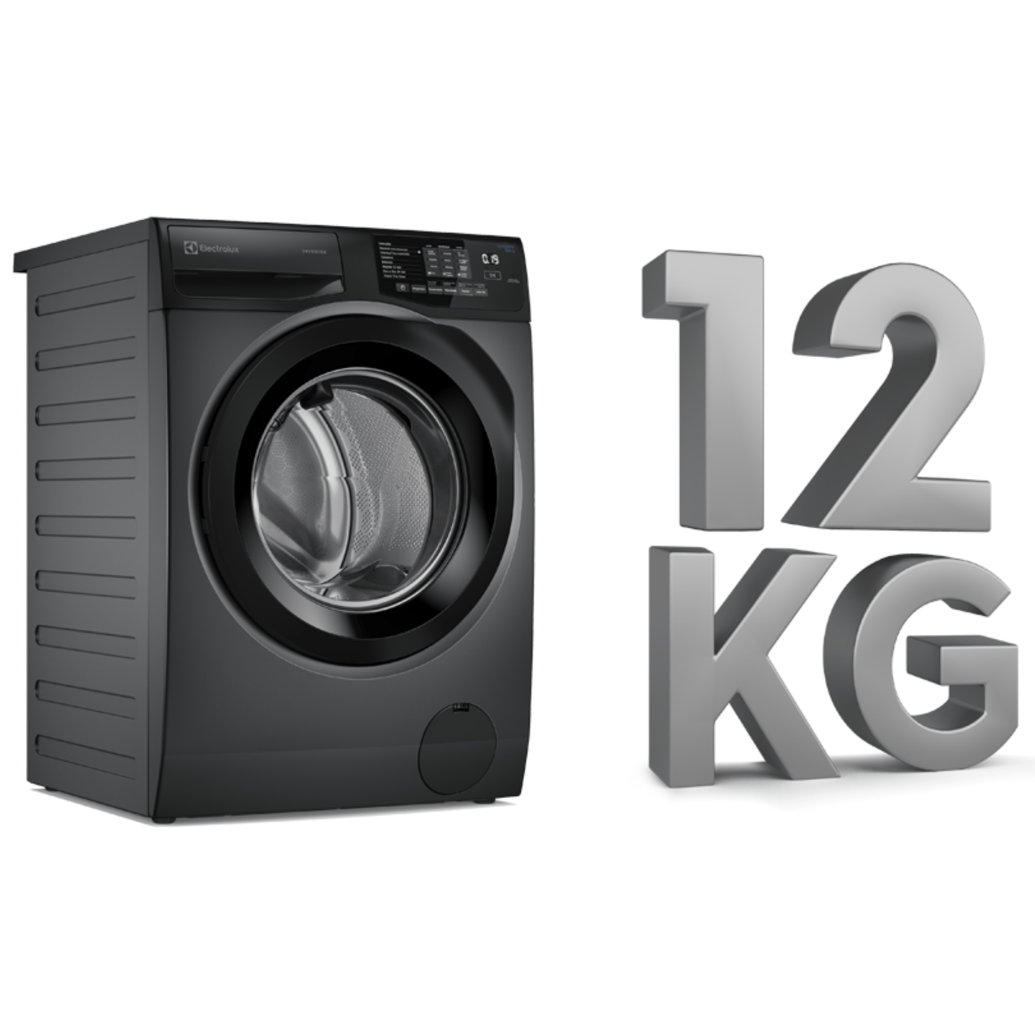 Lavadora de Roupas Electrolux 12KG LFC12 Lavagem Inteligente Inverter com Água Quente Cinza Ônix 220V
