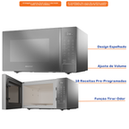 Micro-ondas Brastemp 32L Menu Gourmet BMS46AR Inox Espelhado 220V