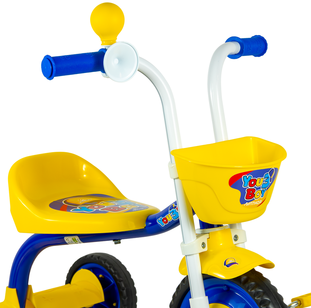 Triciclo Nathor com Buzina You 3 Boy Azul com Amarelo