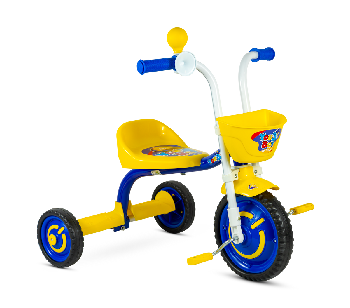 Triciclo Nathor com Buzina You 3 Boy Azul com Amarelo