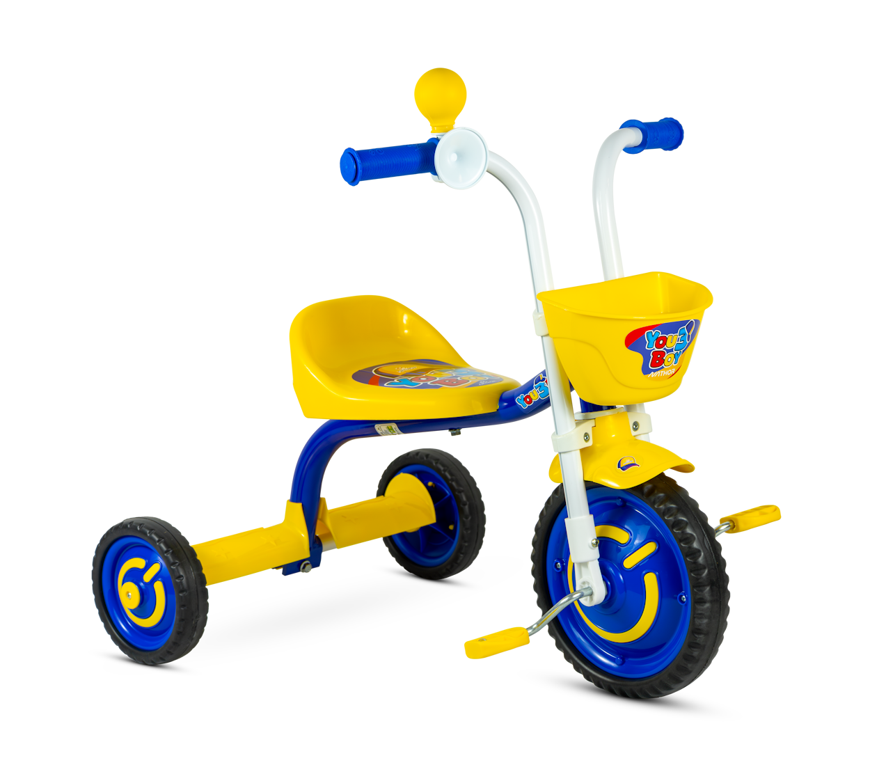 Triciclo Nathor com Buzina You 3 Boy Azul com Amarelo
