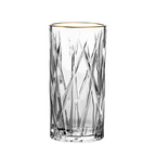 Jogo 6 Copos Full-Fit em Cristal Ecológico  350ml Borda Dourada