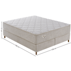 Conjunto Cama Box Multi Suportt Queen Ecoflex 158x198x57cm Miracoil Bouclê Bege