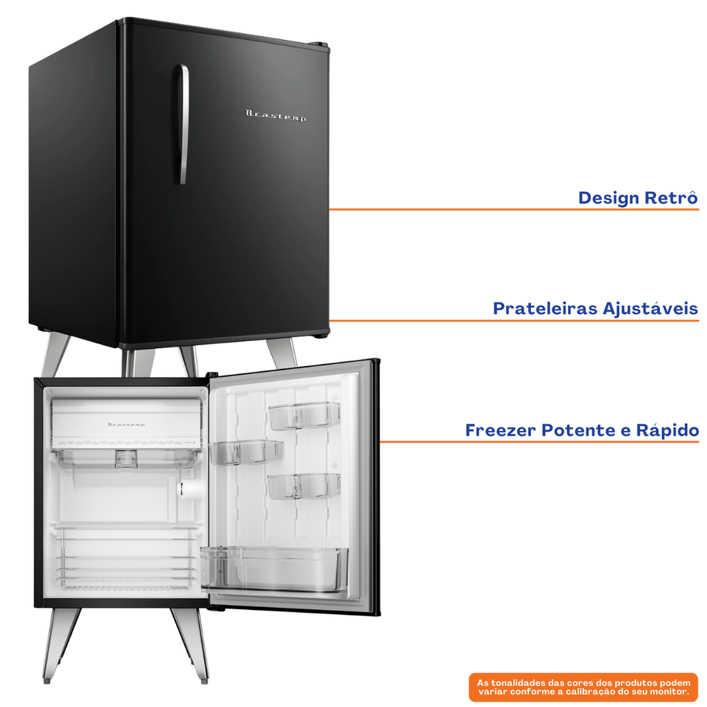 Frigobar Brastemp Retrô 76L BRA08HE Preto 220V