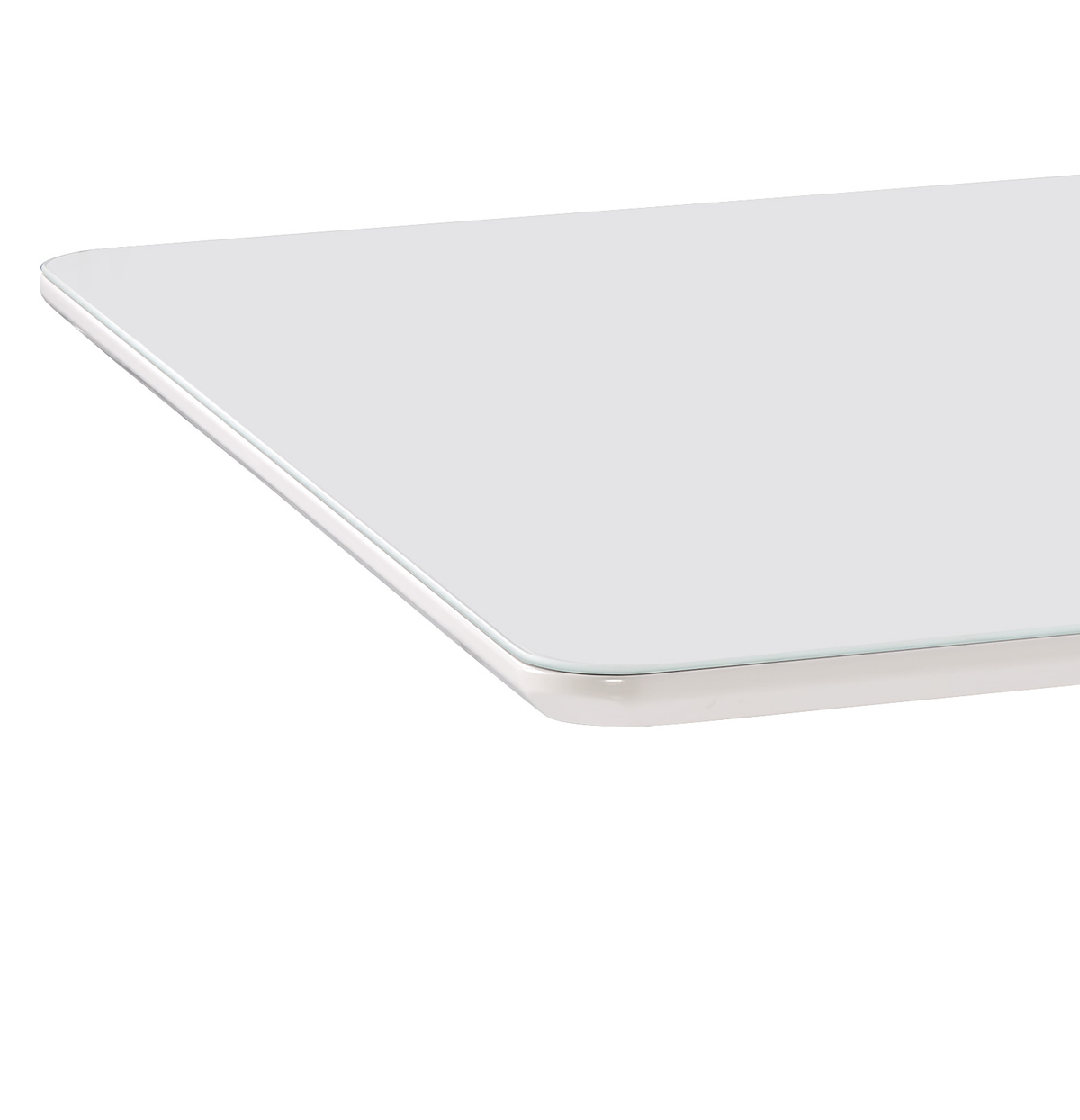 Mesa Retangular Lais Artsoli 180x100cm Tampo de Vidro Off White