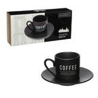 Jogo de Xícara Café  de Porcelana Etilux Manhattan 6 Peças Preto