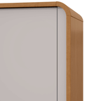 Roupeiro Loop Lopas 184cm 100% MDF 4 Portas com Pés Amêndoa e Off White