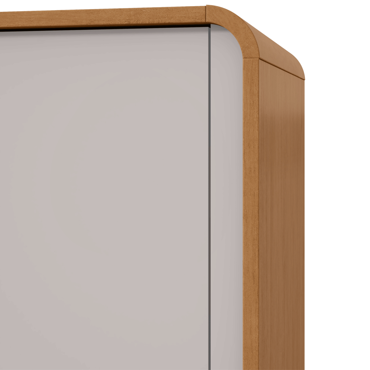 Roupeiro Loop Lopas 184cm 100% MDF 4 Portas com Pés Amêndoa e Off White