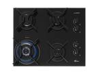 Cooktop à Gás Fischer 4 Bocas Fit Line 36330-102673 Trempe Iron Preto Bivolt