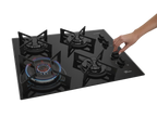 Cooktop à Gás Fischer 4 Bocas Fit Line 36330-102673 Trempe Iron Preto Bivolt