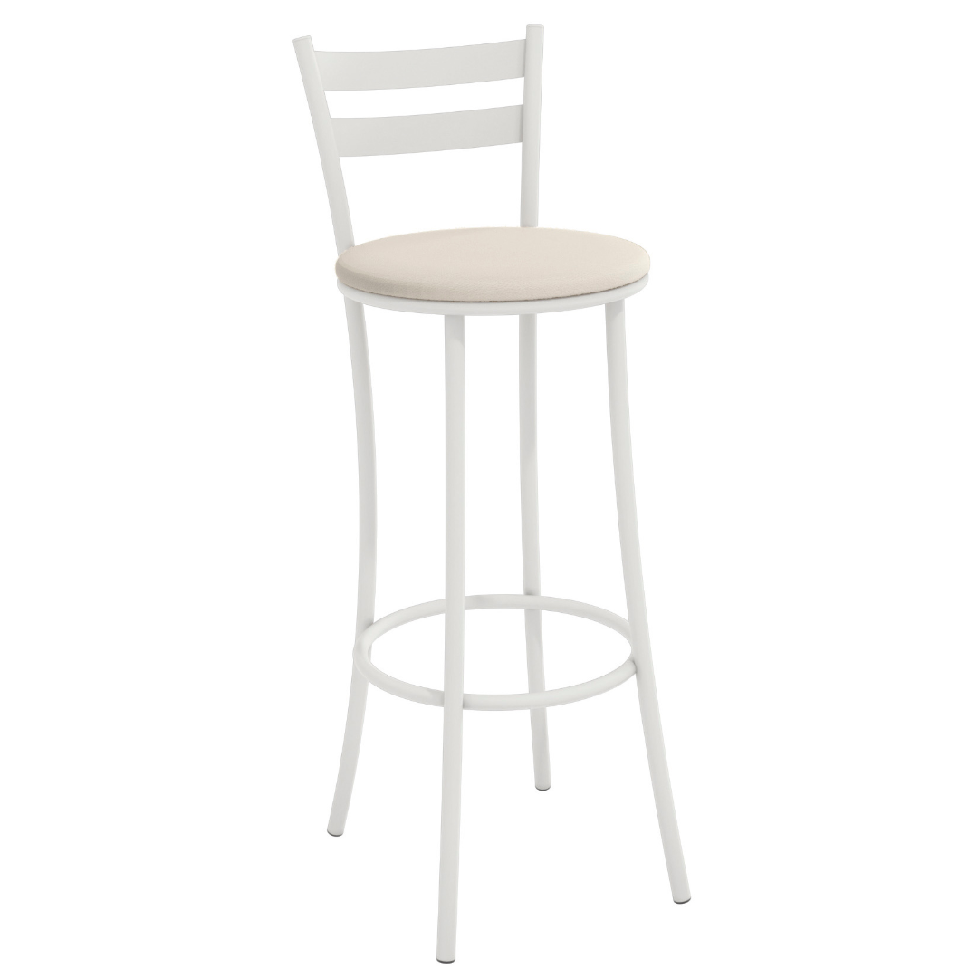 Banqueta Industrial Jade Kappesberg Branco Assento Courino Nude