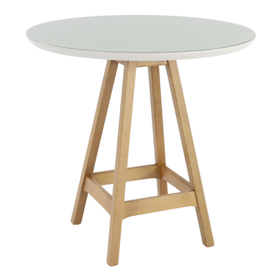 Mesa Redonda Paixões Nacional 80x80cm Amêndoa Tampo com Vidro Fendi