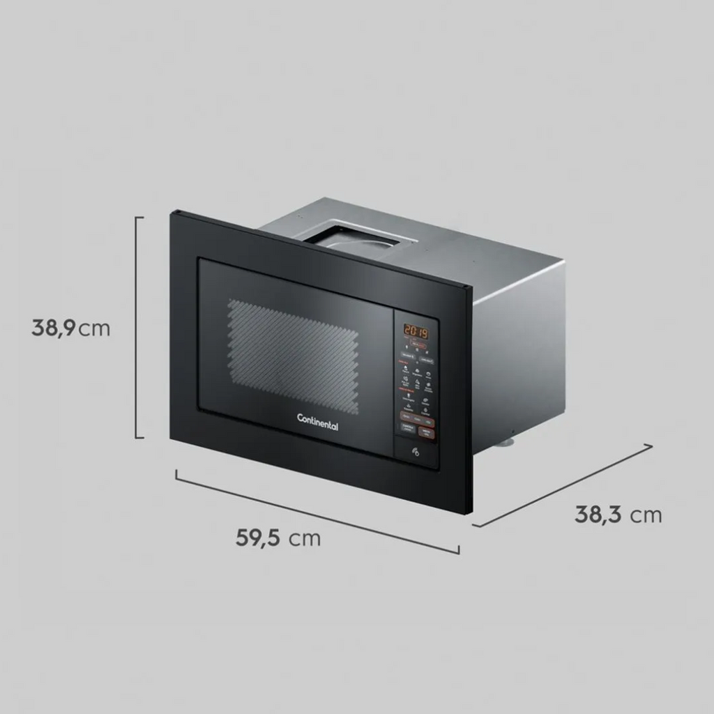 Micro-ondas de Embutir Continental 27L MC2EP com Função Tira Odor Preto 220V