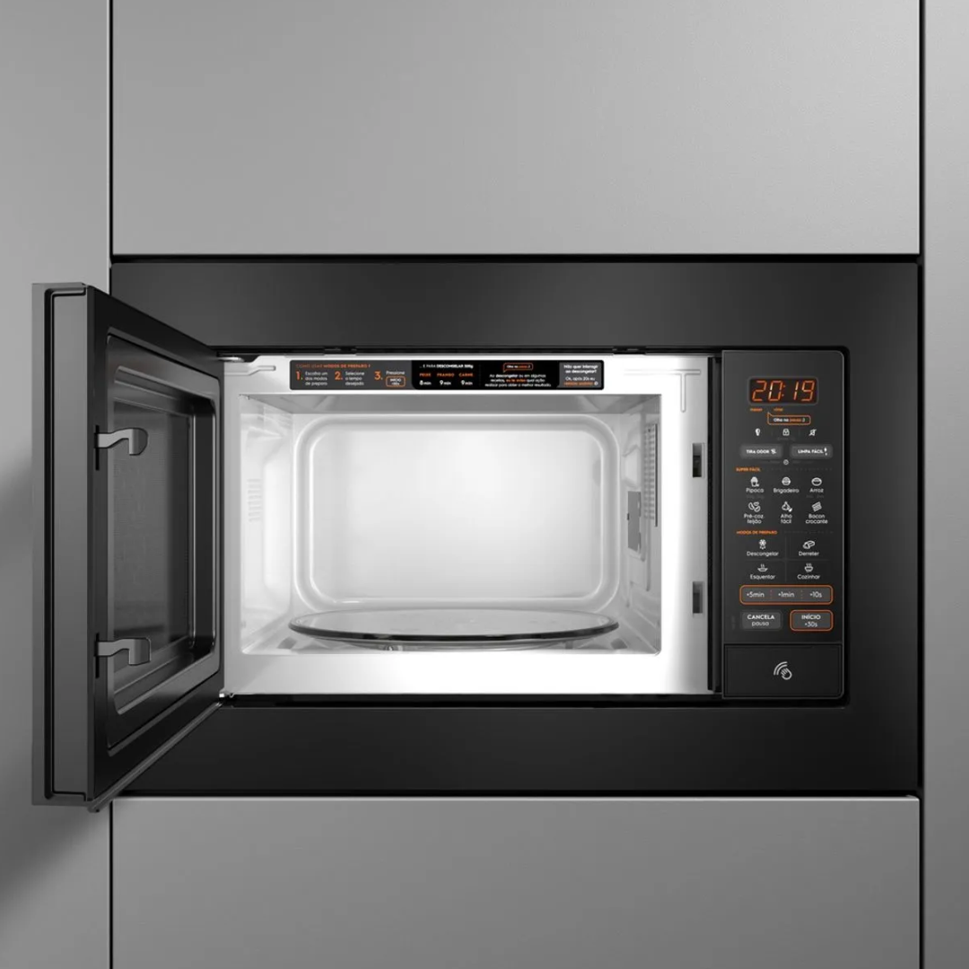 Micro-ondas de Embutir Continental 27L MC2EP com Função Tira Odor Preto 220V