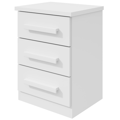 Mesa de Cabeceira Baião Lopas 3 Gavetas Branco