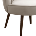 Poltrona Luna 72cm Konfort Pés Trapézio Castanho Veludo Areia