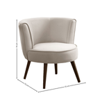Poltrona Luna 72cm Konfort Pés Trapézio Castanho Veludo Areia