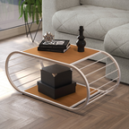 Mesa de Centro Retangular Kappesberg 90x50 Canela e Branco