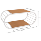 Mesa de Centro Retangular Kappesberg 90x50 Canela e Branco