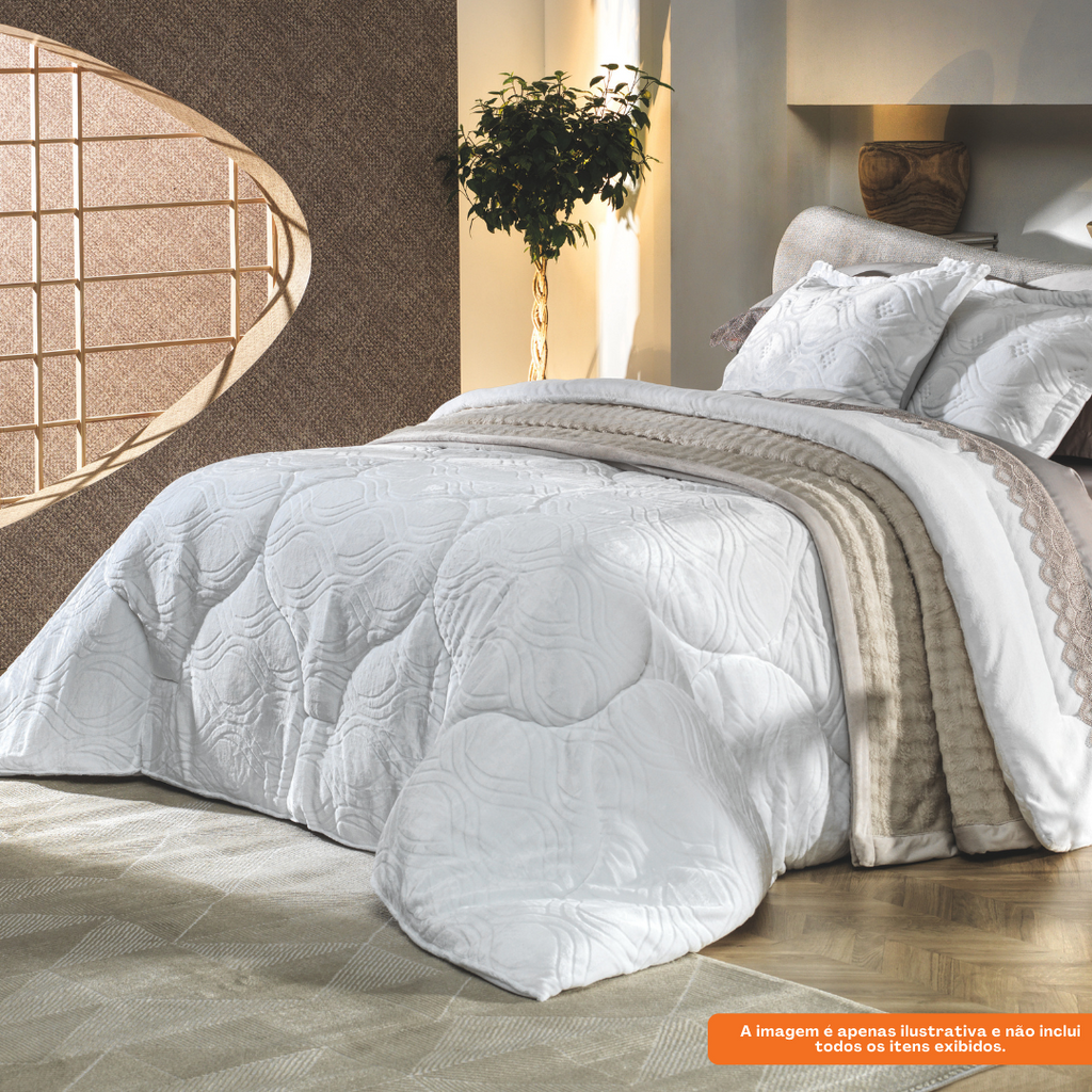 Edredom Queen Altenburg Blend Elegance 240x260cm Blanc