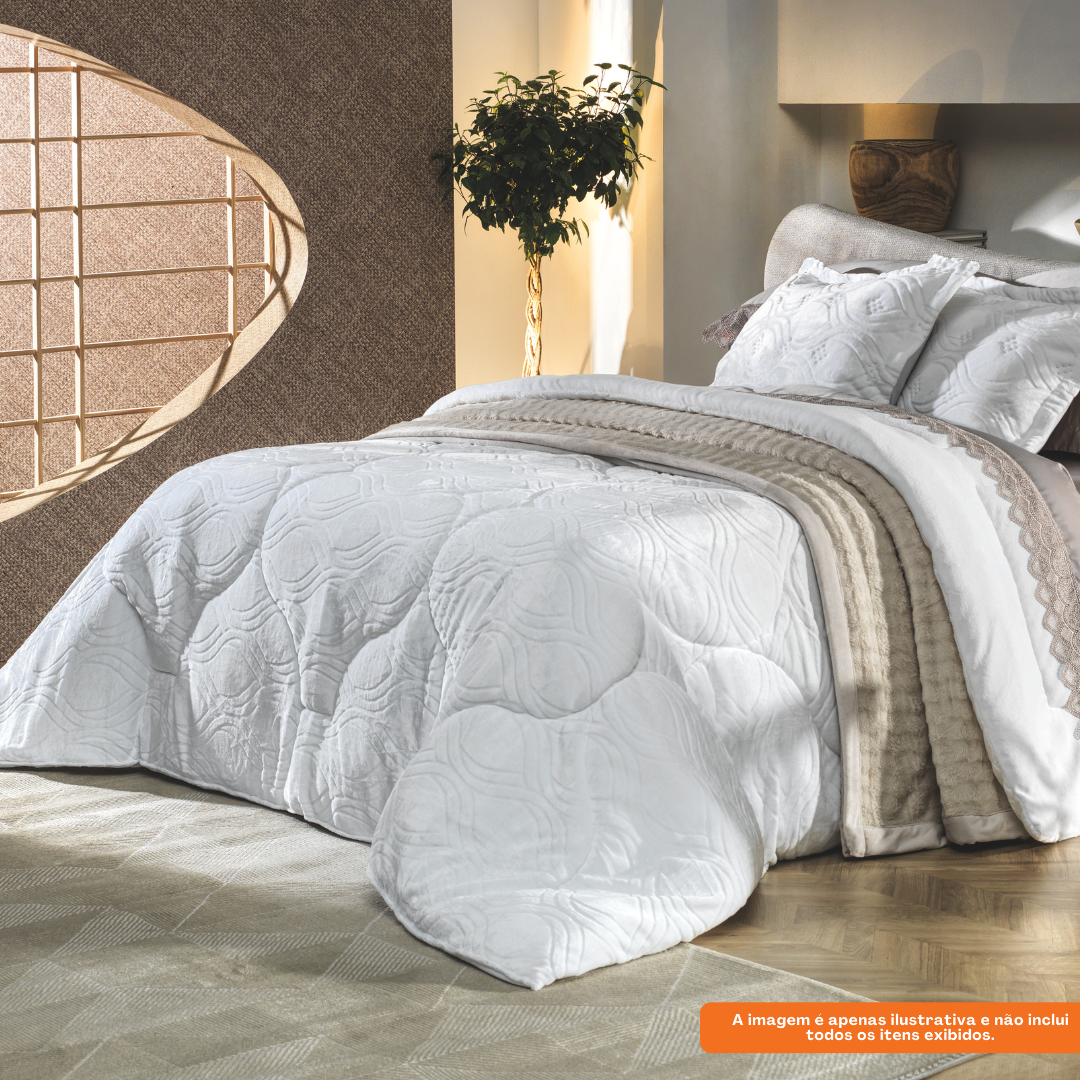Edredom Queen Altenburg Blend Elegance 240x260cm Blanc