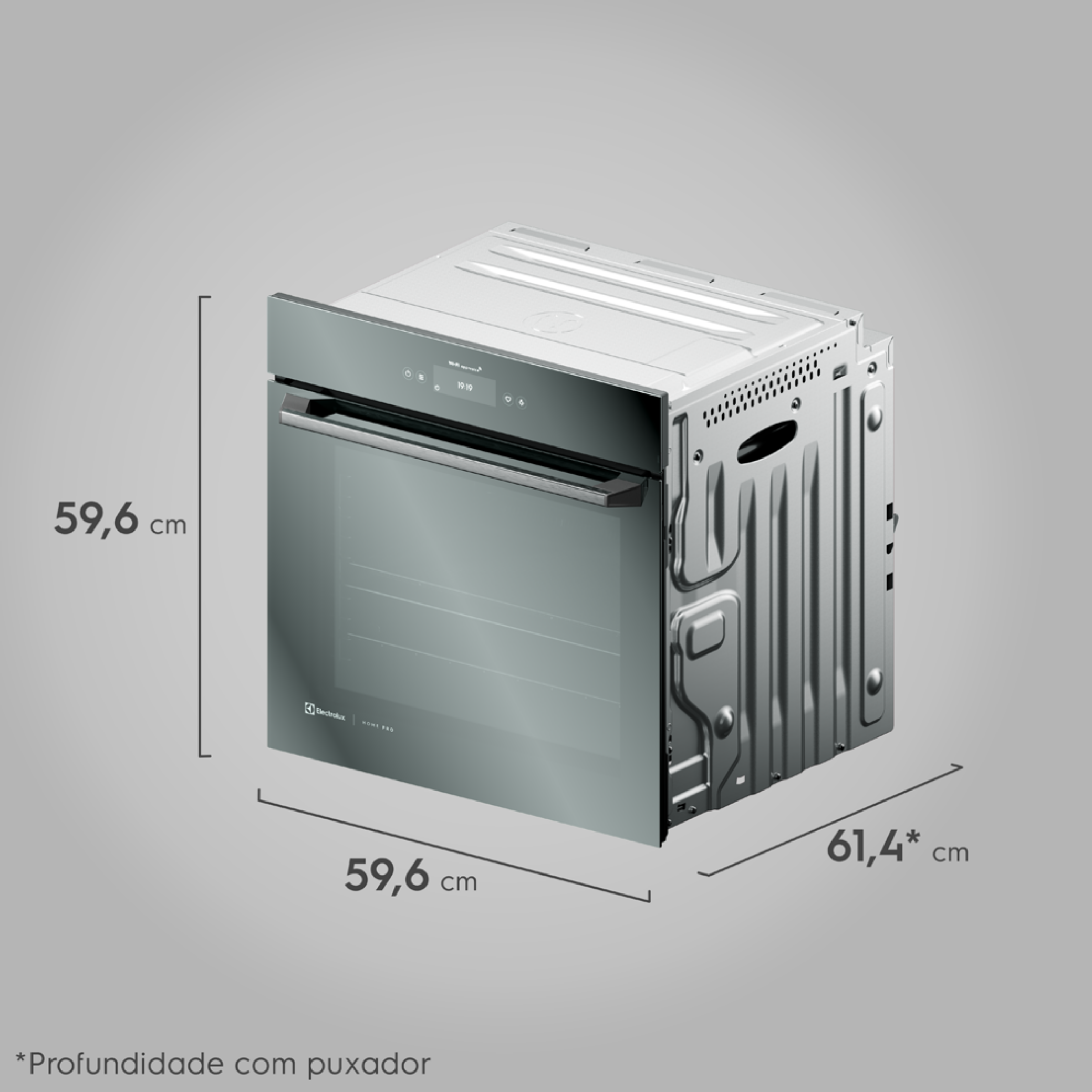 Kit Electrolux de Embutir Home Pro Forno Elétrico OE9XS 80L + Micro-ondas 34L ME3HP Espelhado 220V