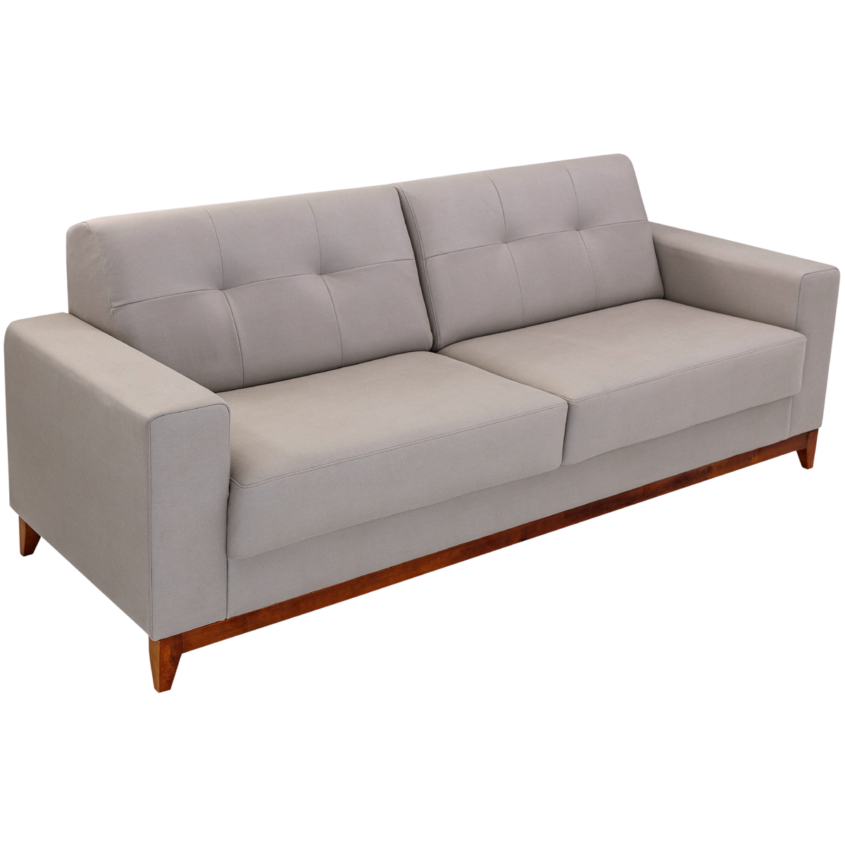 Sofá Living MH4219 240cm Herval 2 Assentos Base Madeira Cinza Claro