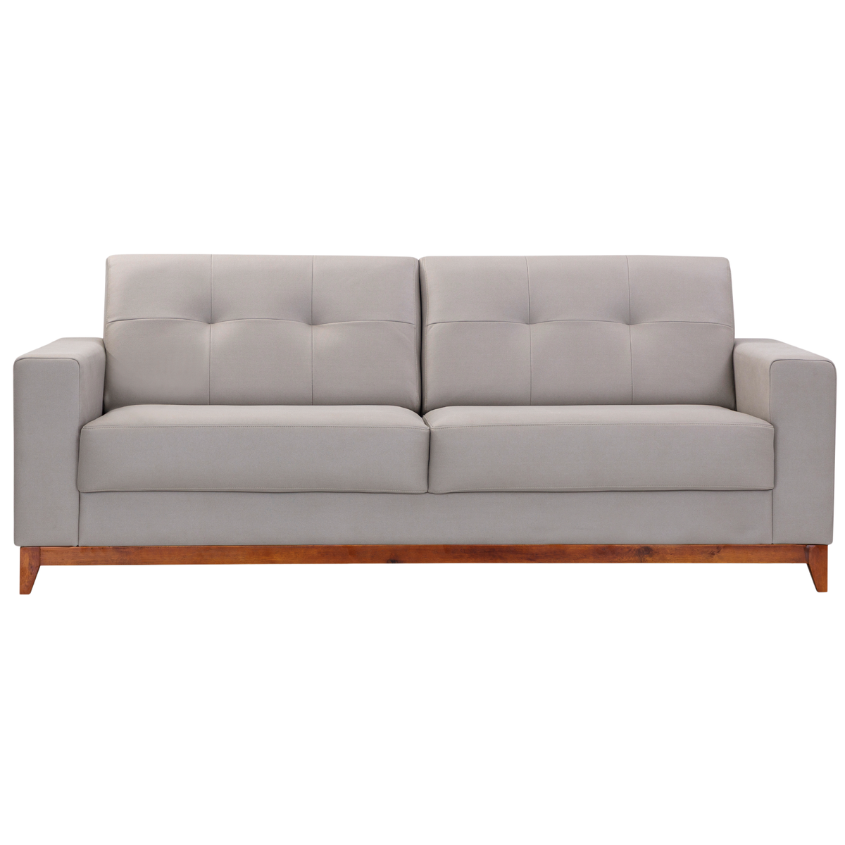 Sofá Living MH4219 240cm Herval 2 Assentos Base Madeira Cinza Claro