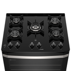 Fogão 5 Bocas Electrolux Efficient FE5GB Piso Mesa de Vidro PerfectCook Preto Bivolt
