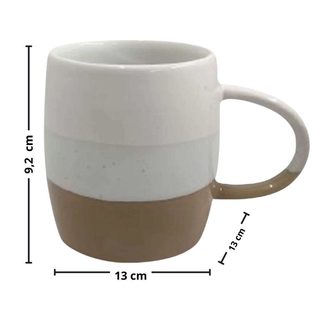 Caneca em Cerâmica Due Full-Fit 360ml Bege