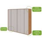 Roupeiro Loop Lopas 270cm 100% MDF 6 Portas Amêndoa e Off White