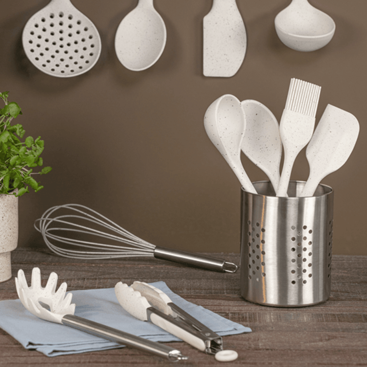 Pegador de Silicone Brinox Flex Cabo em Inox 27cm Vanilla