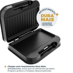 Sanduicheira e Grill Britânia BGR28A 750W Preto e Inox 220V