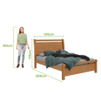 Cama Reali Casal Lopas 140cm Amêndoa Clean