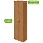 Armário Multiuso Bliss Lopas 2 Portas 50cm Amêndoa Clean