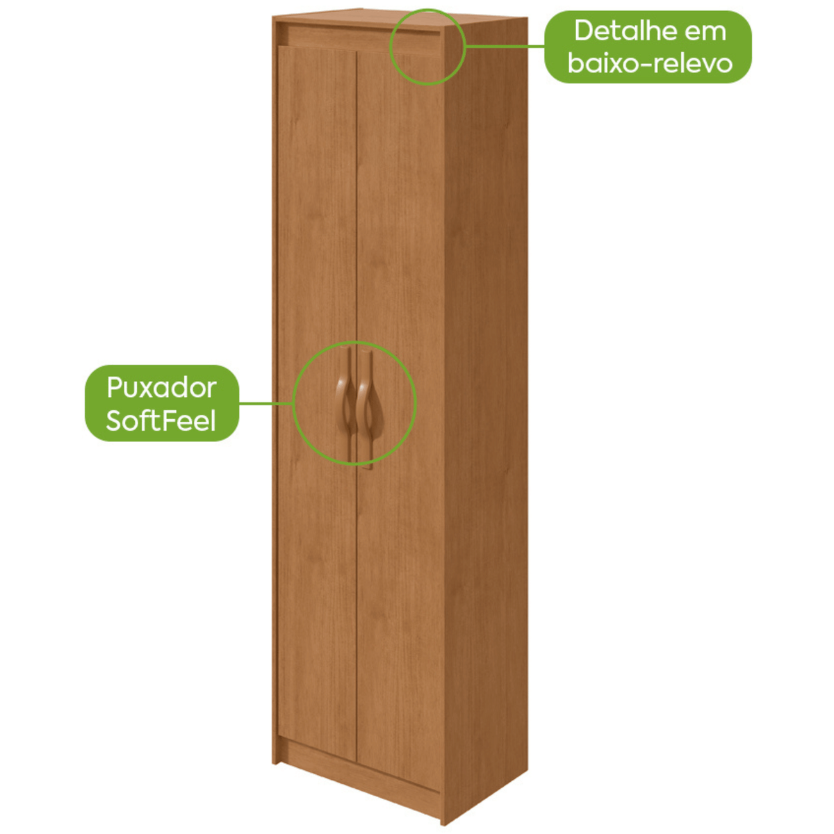 Armário Multiuso Bliss Lopas 2 Portas 50cm Amêndoa Clean