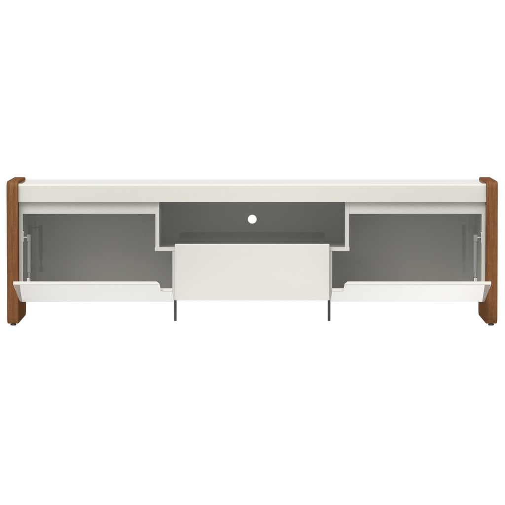 Rack Bristol Província 188cm 2 Portas 1 Gaveta Off White Fosco/Natural