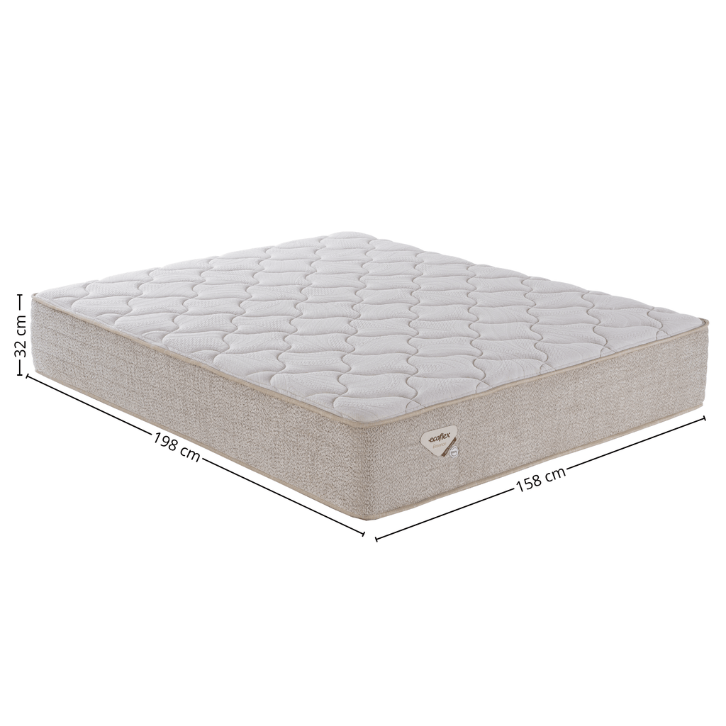 Colchão Multi Support Queen Ecoflex 158x198x32cm Miracoil Bouclê Bege