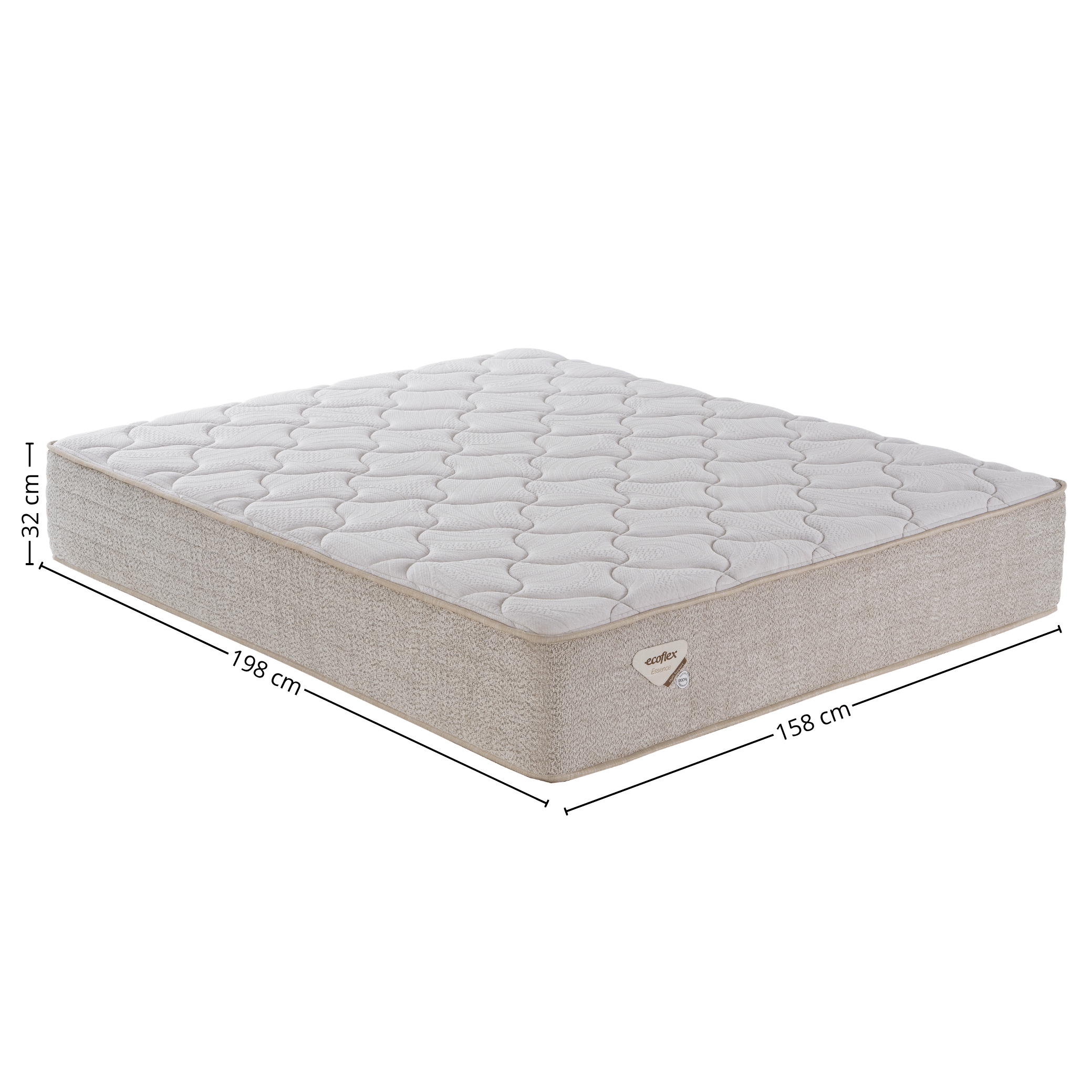 Colchão Multi Support Queen Ecoflex 158x198x32cm Miracoil Bouclê Bege