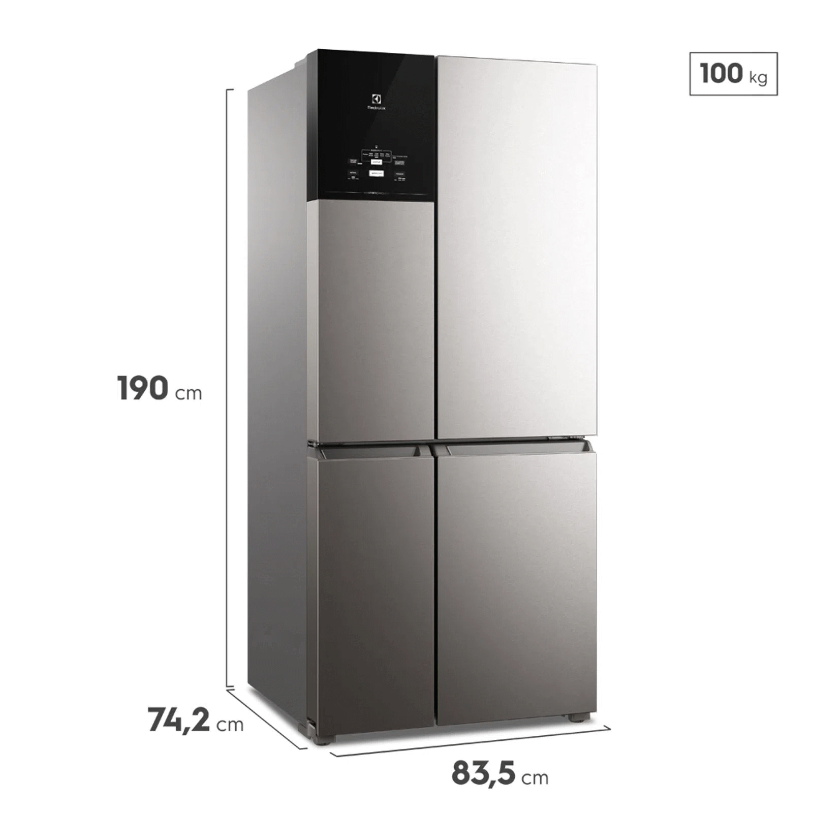 Refrigerador Electrolux 581L IQ8S Multidoor Inverter Experience com Flexispace Inox Look 220V