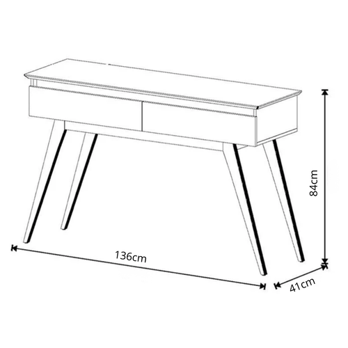 Aparador Classic Imcal 2 Gavetas 136cm Off White