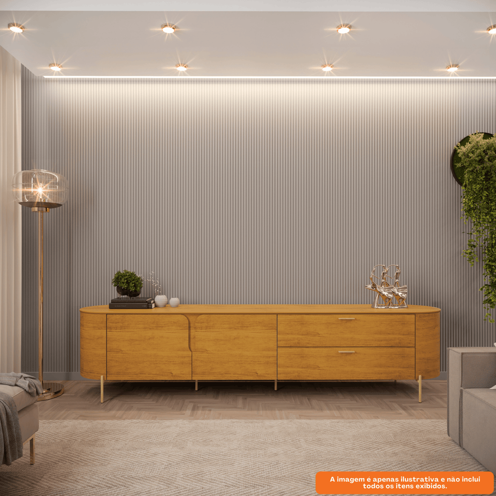 Rack Celine DJ Móveis 241cm 100% MDF Cedro