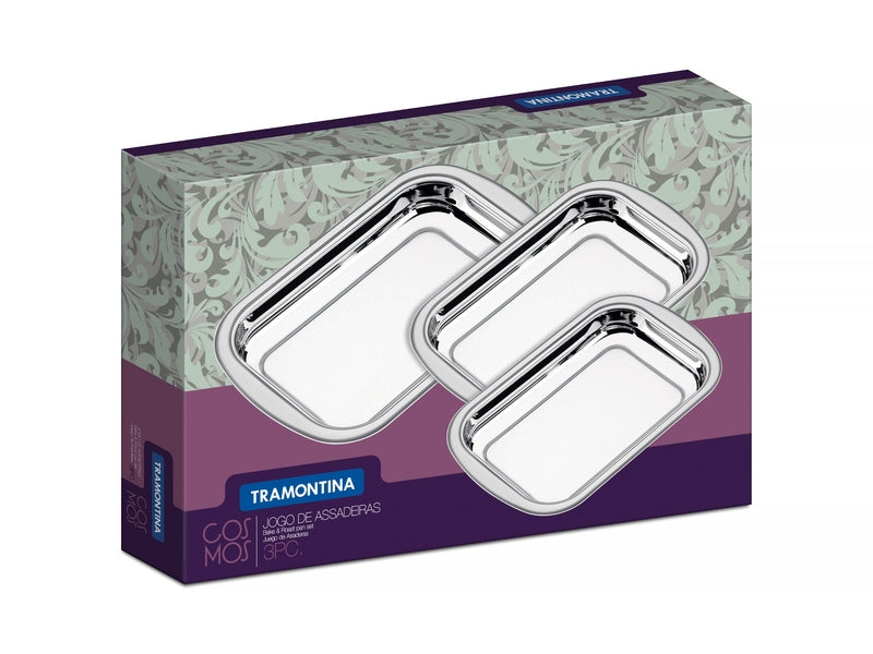 Jogo de Assadeiras Tramontina 3 Peças Aço Inox