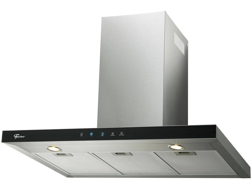 Coifa Fischer Infinity 90cm de Parede Painel Digital com Vidro Preto 19902-22550 Aço Inox Escovado 220V