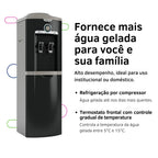 Bebedouro de Água de Coluna Esmaltec EGC35B Refrigerado por Compressor Inox/Preto 110V