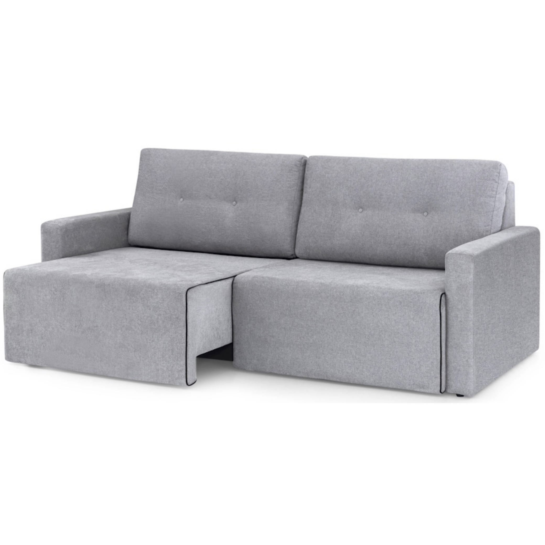 Sofá MH4253 220cm Herval 2 assentos Retráteis Linho Cinza