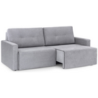 Sofá MH4253 220cm Herval 2 assentos Retráteis Linho Cinza