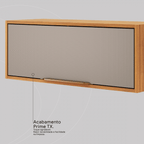 Armário Aéreo de Cozinha Plena Demóbile 80cm 1 Porta basculante Cinamomo e Nude