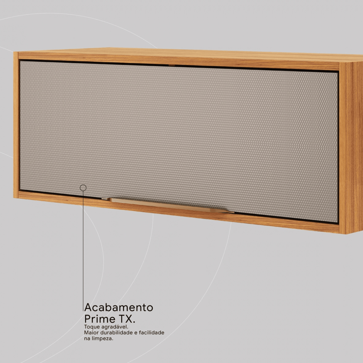 Armário Aéreo de Cozinha Plena Demóbile 80cm 1 Porta basculante Cinamomo e Nude