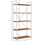 Estante Kappesberg 5 Prateleiras LI006 Canela e Branco